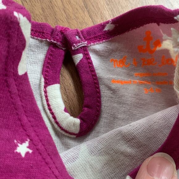 Noe & Zoe Puffy Romper in Purple Invers Stars Size 3-6M NWT - Picture 6 of 8